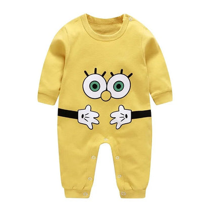 Newborn Baby Boys Girls Romper Cartoon Print Cotton Long Sleeve Jumpsuit Infant Clothing Pajamas Toddler Baby Clothes Outfits