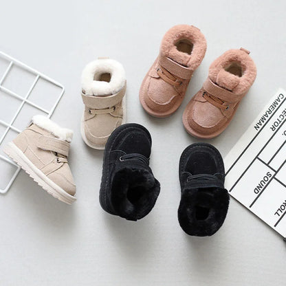 Baby Sneakers for Girls Boys Warm Winter Fur Plush Kids Snow Boots Casual Sport Children Shoes Newborn Baby Booties First Walker