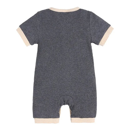 Fashion Solid Color Baby Romper Summer Baby Boy Clothes Cotton Linen Short Sleeve Infant Romper Newborn Clothing 3-18 Months