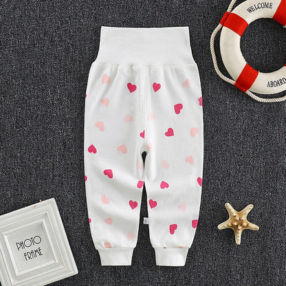 2022 Autumn Spring Newborn Baby Pants Girl Boy High Waist Leggings Cotton Clothes Toddler Trousers Clothing Infant Kids PP Pants