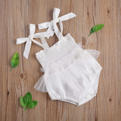 Newborn Baby Girl Clothes Lace Sleeveless Romper Jumpsuit Party Dress Bodysuit Tulle Tutu Skirt Infant Outfits